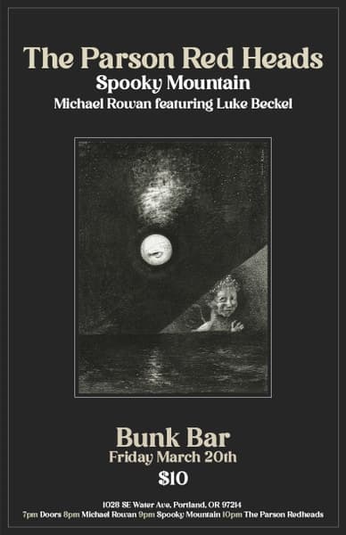 Parson Red Heads, Spooky Mountain, Michael Rowan featuring Luke Bekel 