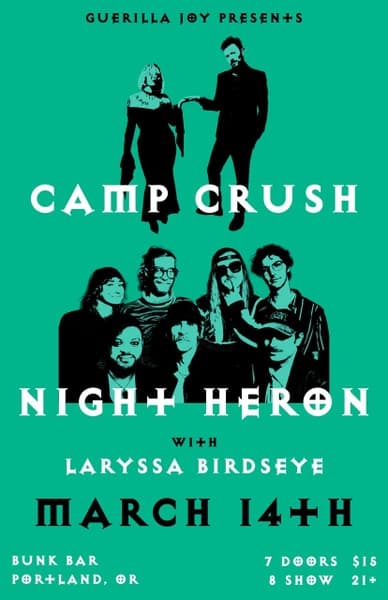 Camp Crush, Night Heron, Laryssa Birdseye